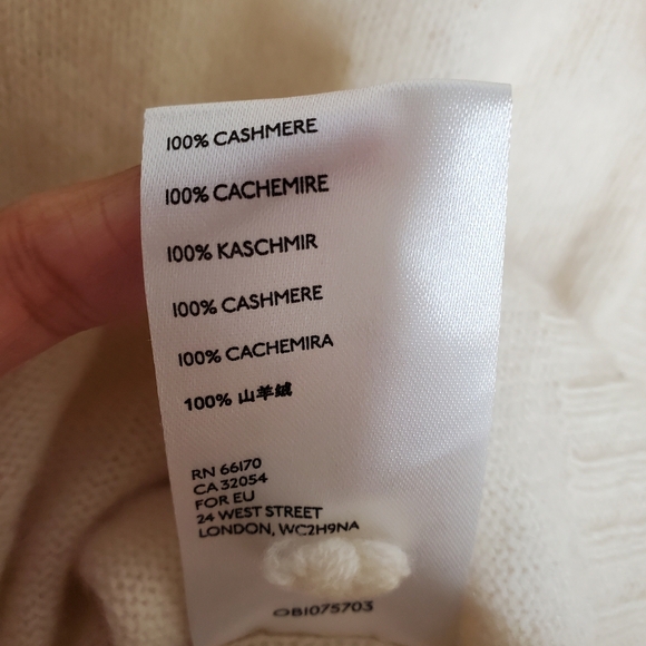 Anthropologie the cashmere collection soft crew sweater xs ivory cream 032 - Picture 7 of 10